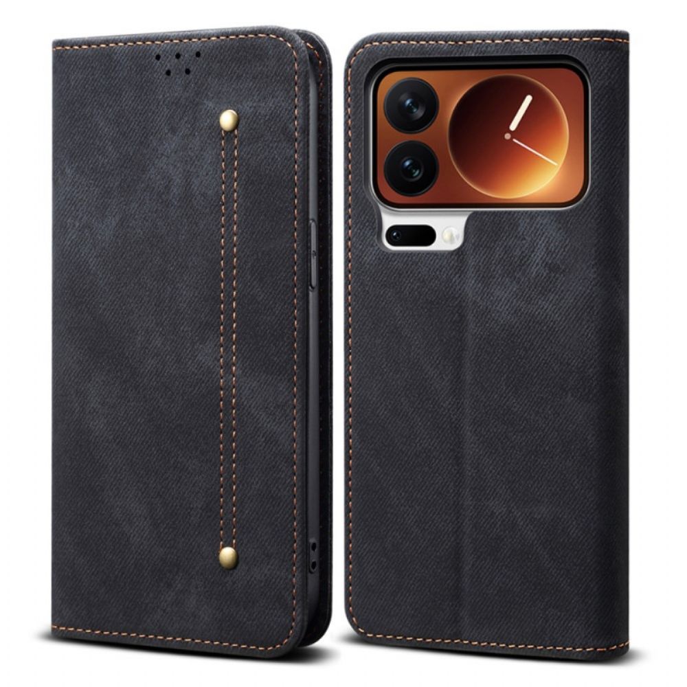 Folio-hoesje Xiaomi 17 Pro Max Denimstoftextuur