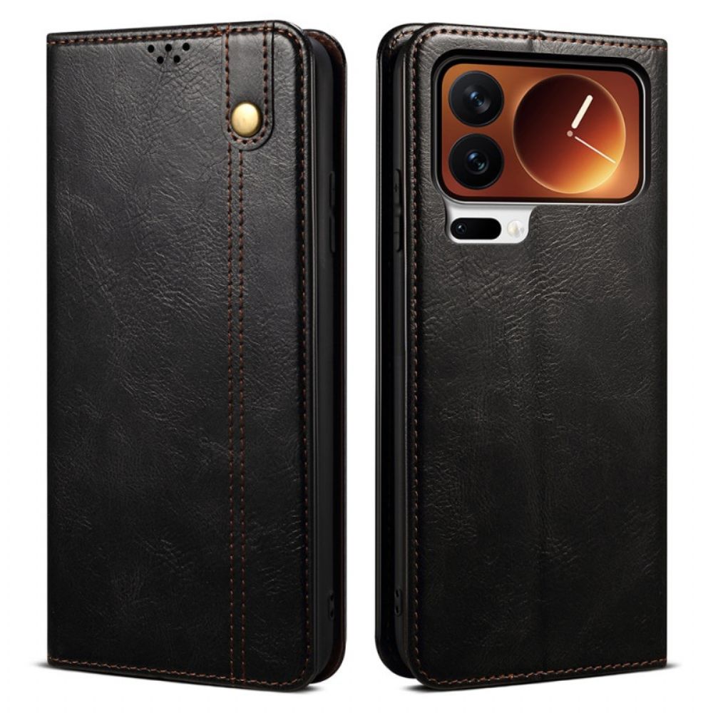 Folio-hoesje Xiaomi 17 Pro Max Gewaxt Kunstleer Bescherming Hoesje