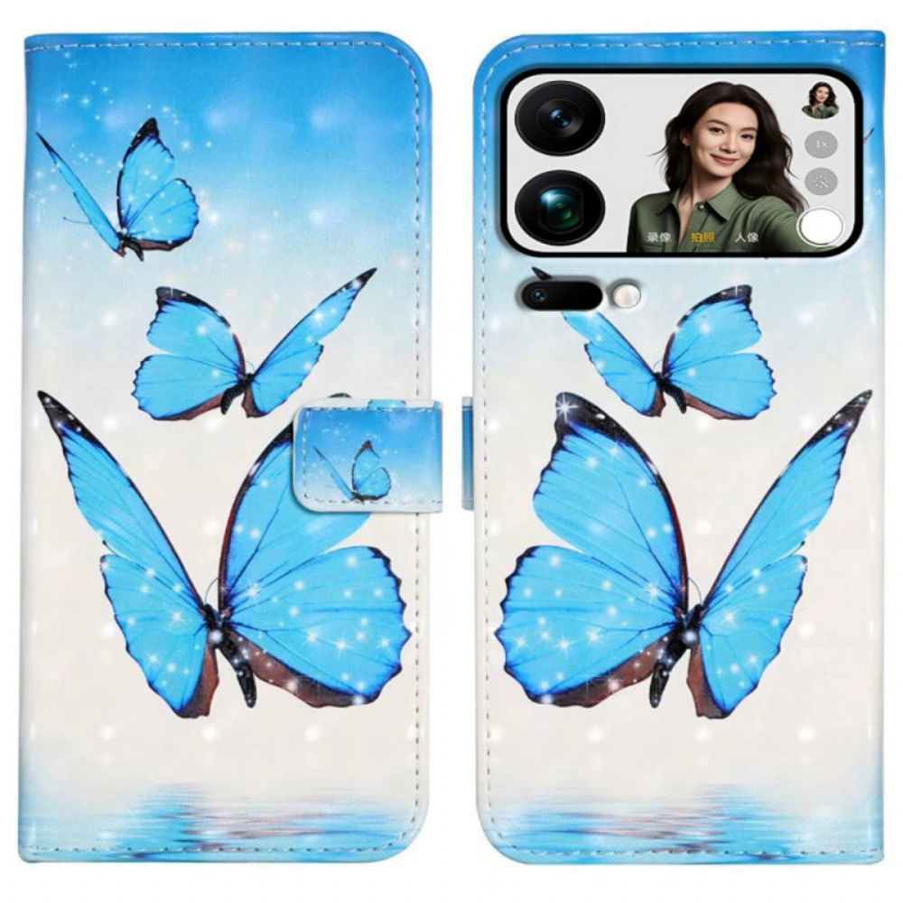 Folio-hoesje Xiaomi 17 Pro Max Telefoonhoesje Drie Vlinders