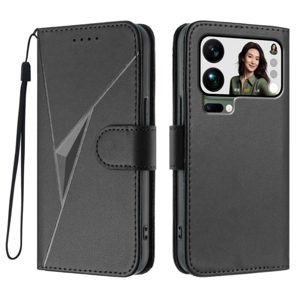 Folio-hoesje Xiaomi 17 Pro Max Telefoonhoesje Driehoekspatroon