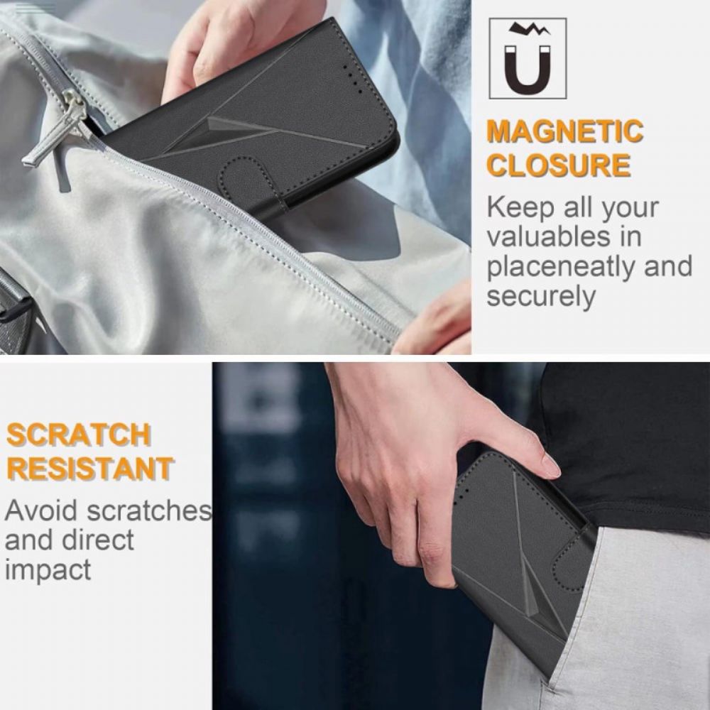 Folio-hoesje Xiaomi 17 Pro Max Telefoonhoesje Driehoekspatroon