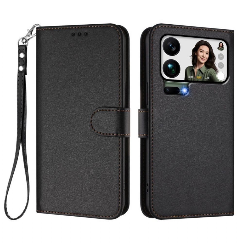 Folio-hoesje Xiaomi 17 Pro Max Telefoonhoesje Effen Lederlook