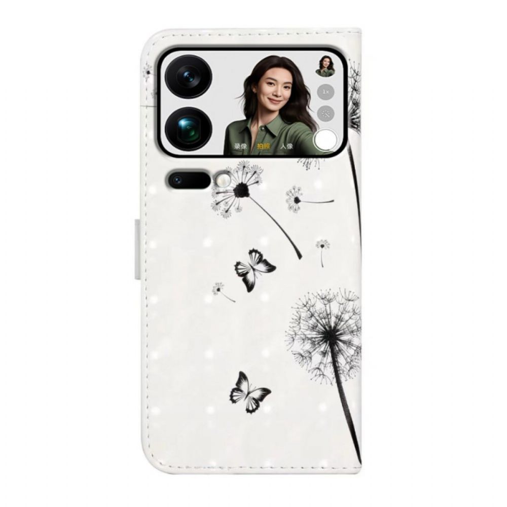 Folio-hoesje Xiaomi 17 Pro Max Telefoonhoesje Kinderen En Paardenbloemen