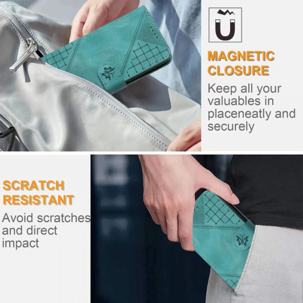 Folio-hoesje Xiaomi 17 Pro Max Telefoonhoesje Vlinder- En Geometrisch Ontwerp