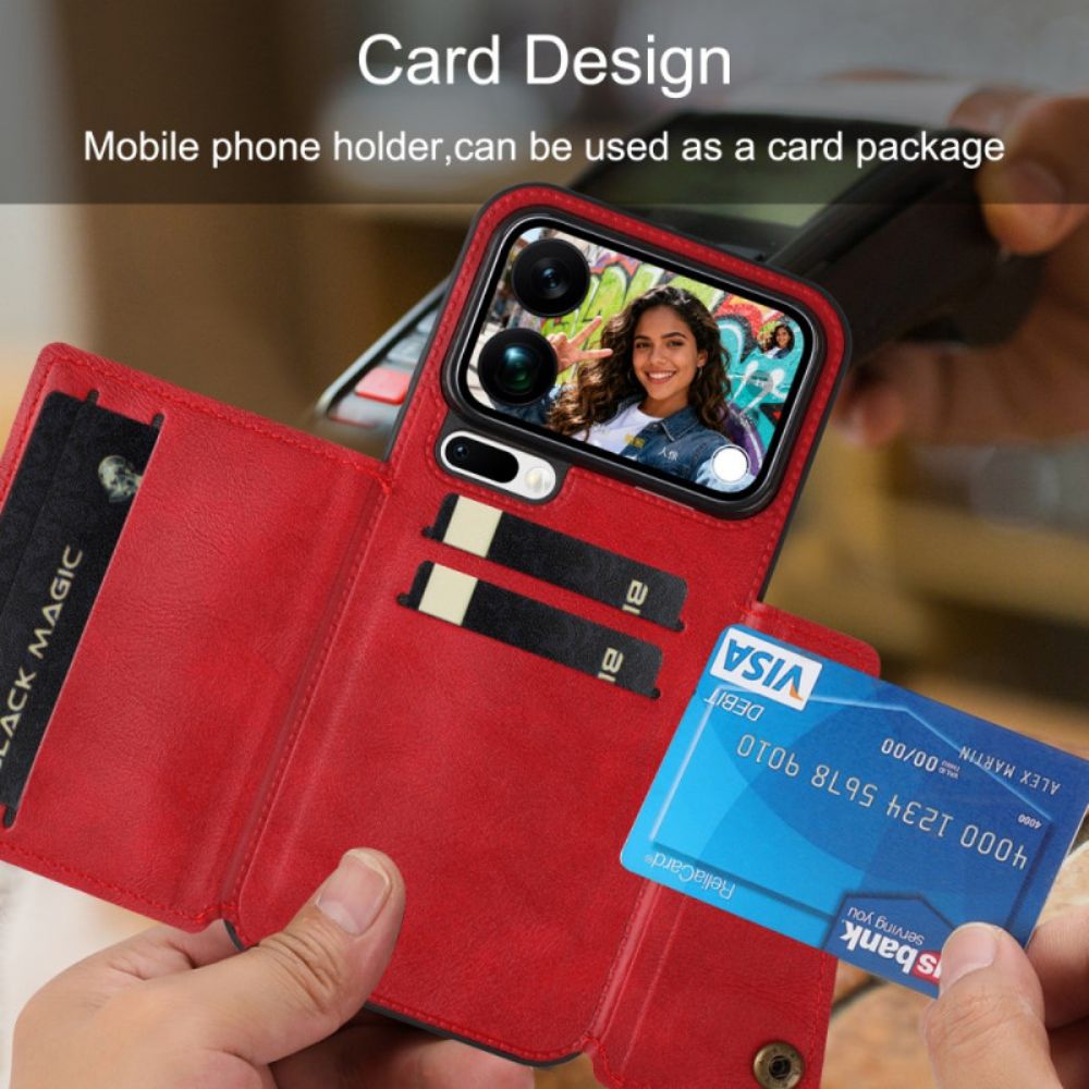 Hoesje Voor Xiaomi 17 Pro Max Kaarthouder Met Leerlook