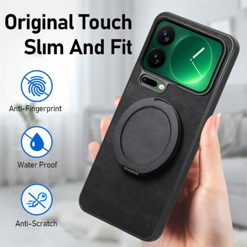 Hoesje Xiaomi 17 Pro Max Draaibare Standaard Met Retro Lederlook