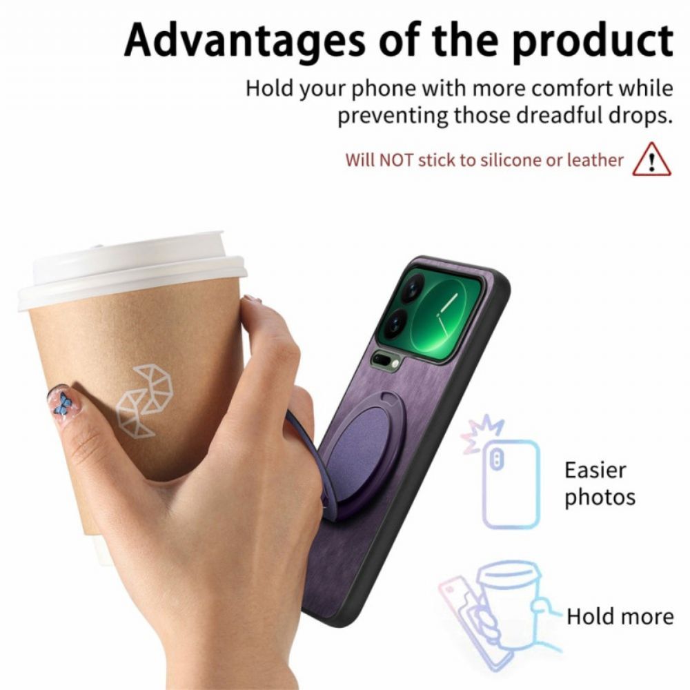 Hoesje Xiaomi 17 Pro Max Draaibare Standaard Met Retro Lederlook