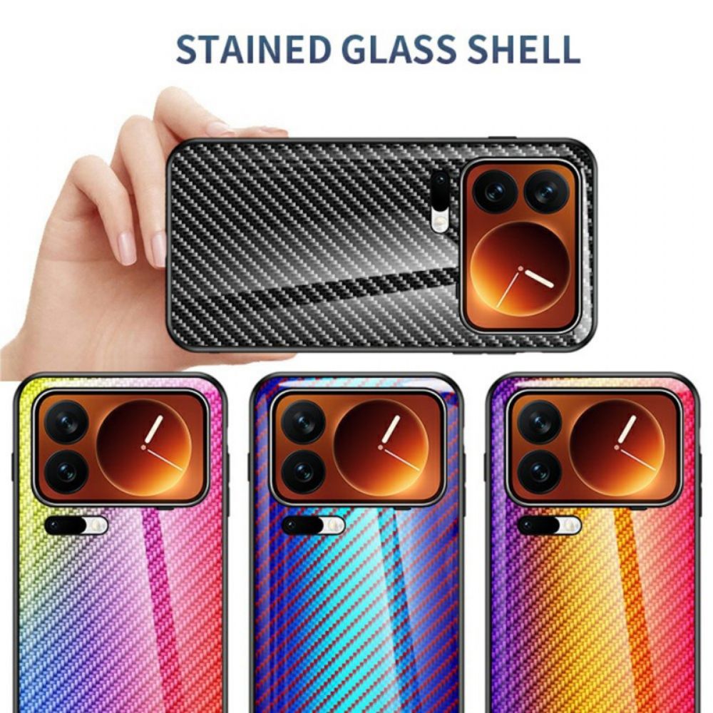 Hoesje Xiaomi 17 Pro Max Gehard Glas Met Koolstofvezel