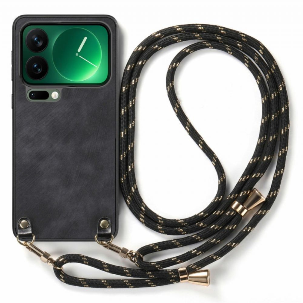 Hoesje Xiaomi 17 Pro Max Lederlook Bescherming Hoesje