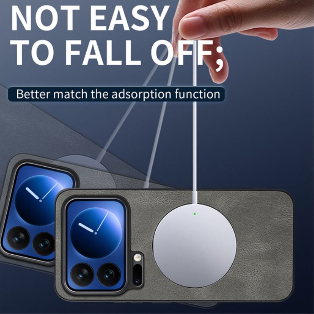 Hoesje Xiaomi 17 Pro Max Magsafe-leerlook Bescherming Hoesje