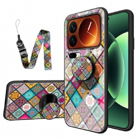 Hoesje Xiaomi 17 Pro Max Patchwork Standaard En Riem