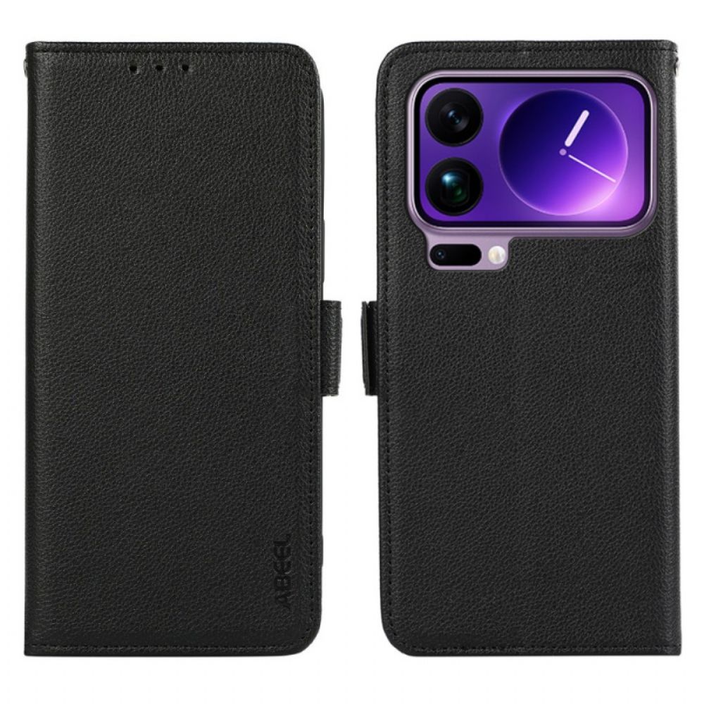 Leren Hoesje Voor Xiaomi 17 Pro Max Lychee Textuur Met Rfid-blokkering