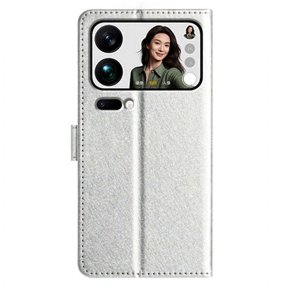 Leren Hoesje Voor Xiaomi 17 Pro Max Zijdetextuur