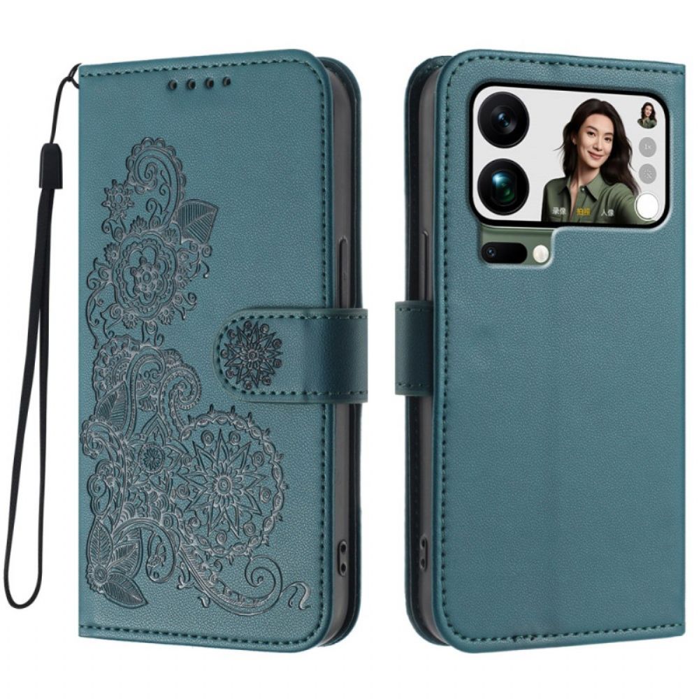 Leren Hoesje Xiaomi 17 Pro Max Kanten Mandala Bescherming Hoesje