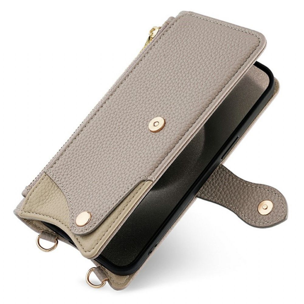 Leren Hoesje Xiaomi 17 Pro Max Schouderband Met Ketting