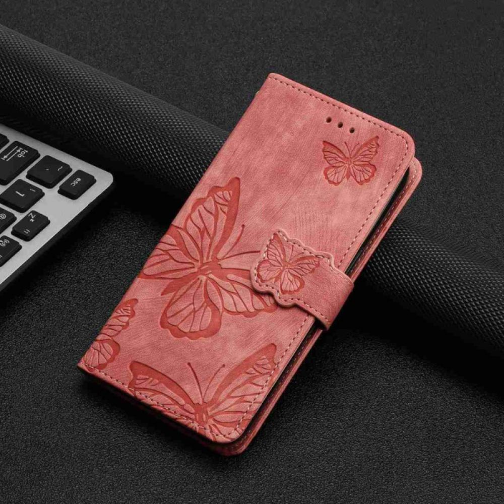 Leren Hoesje Xiaomi 17 Pro Max Suède-effect Vlinderdesign