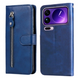 Leren Hoesje Xiaomi 17 Pro Max Vakje Met Rits Bescherming Hoesje