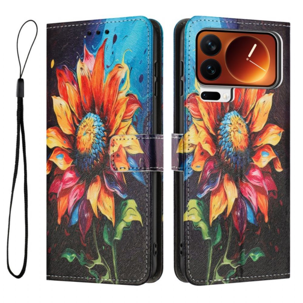 Leren Hoesje Xiaomi 17 Pro Max Zonnebloem