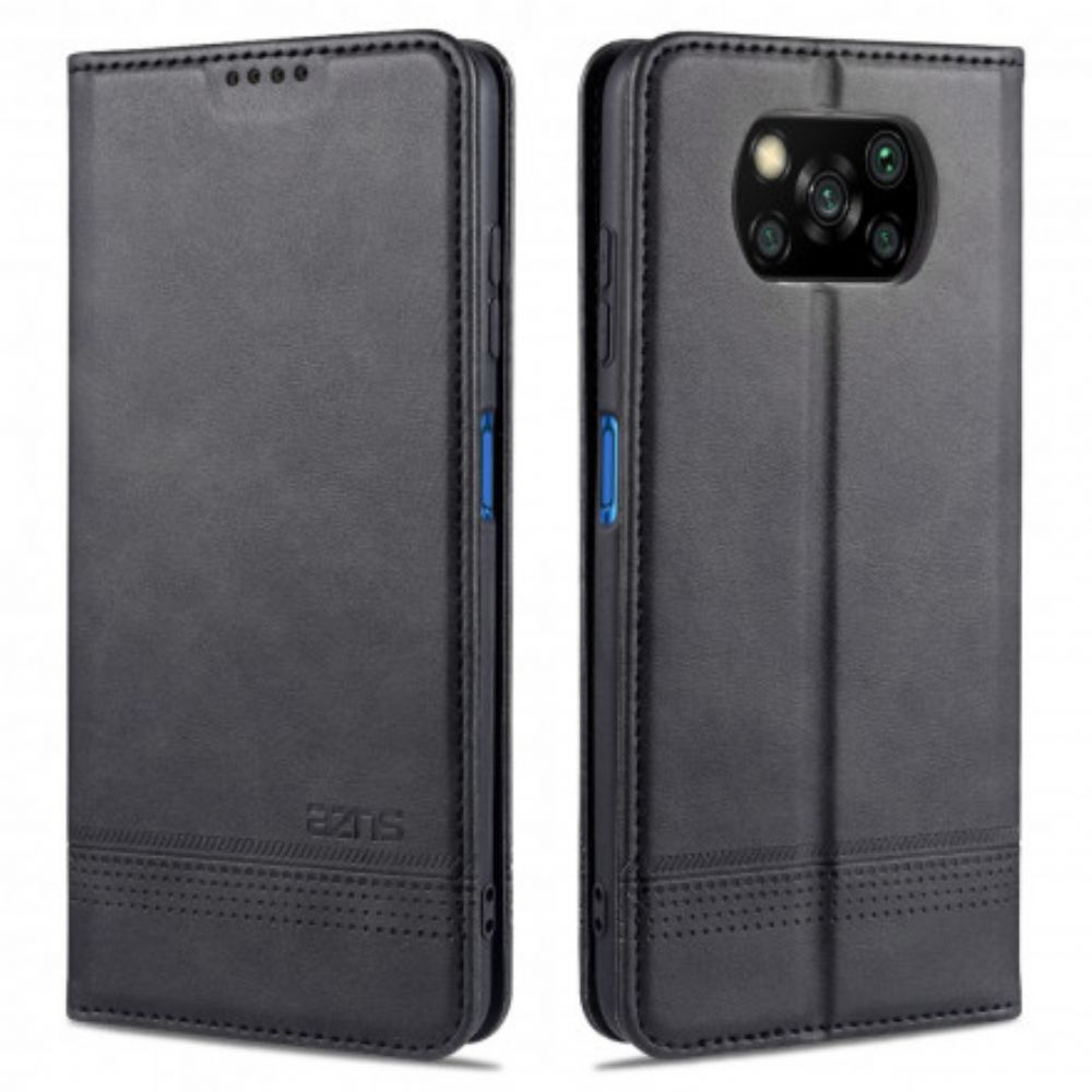 Bescherming Hoesje voor Poco X3 / X3 Pro / X3 NFC Folio-hoesje Azns Lederen Stijl