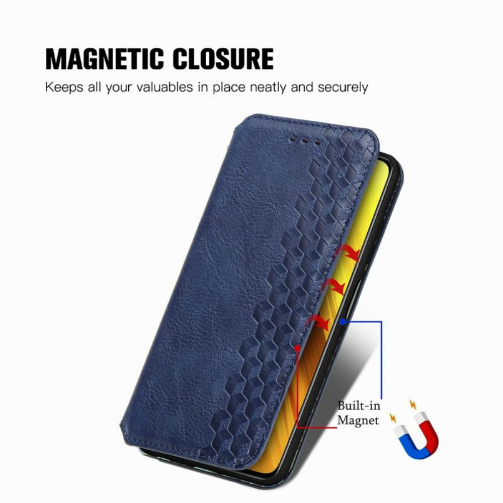 Bescherming Hoesje voor Poco X3 / X3 Pro / X3 NFC Folio-hoesje Diamant Textuur Leereffect