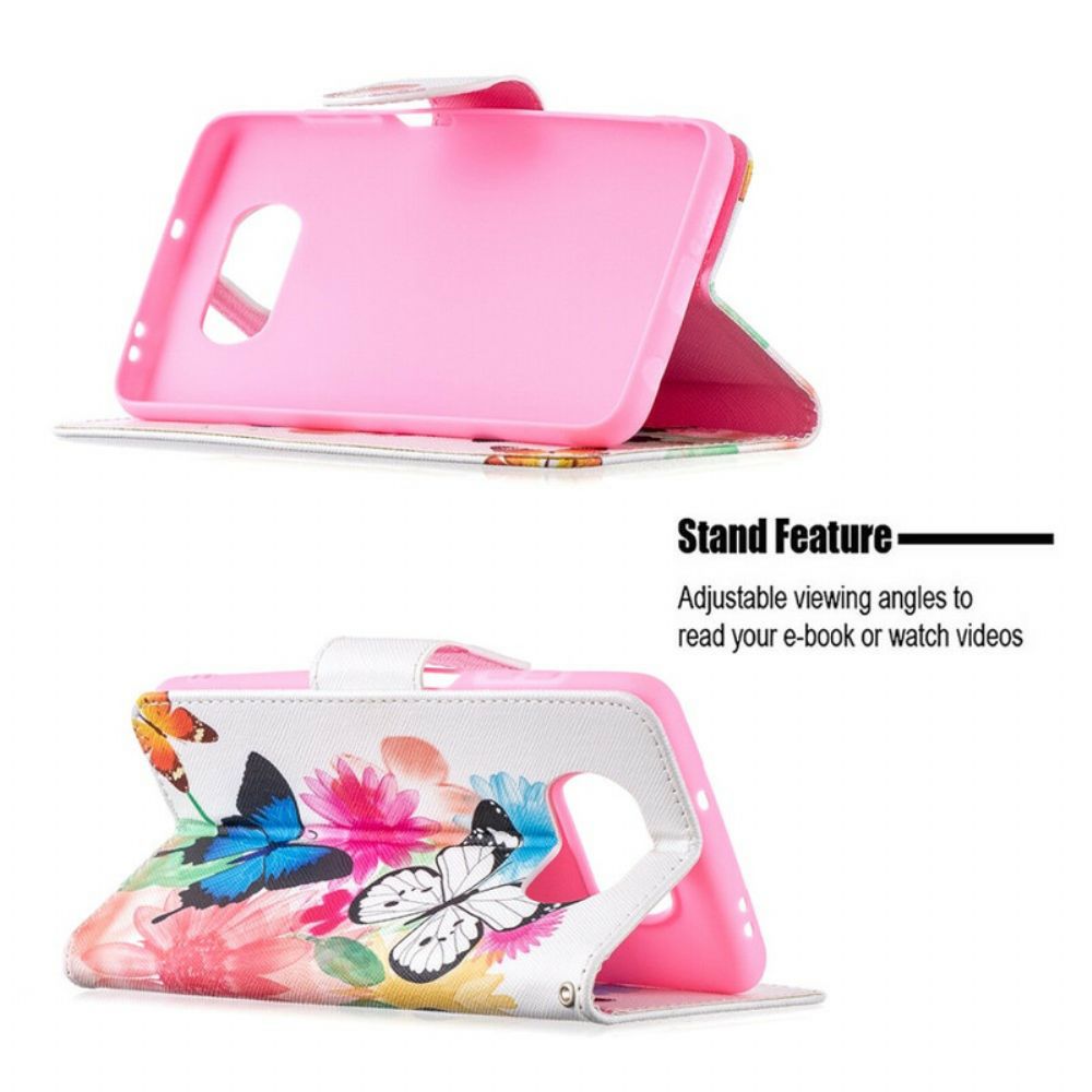 Folio-hoesje voor Poco X3 / X3 Pro / X3 NFC Geschilderde Vlinders En Bloemen