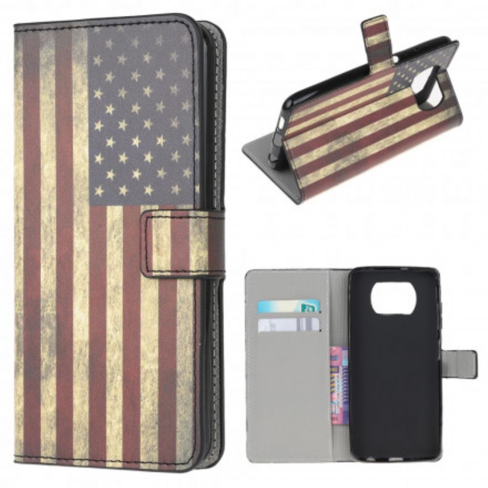 Folio-hoesje voor Poco X3 / X3 Pro / X3 NFC Vlag Van De Vs