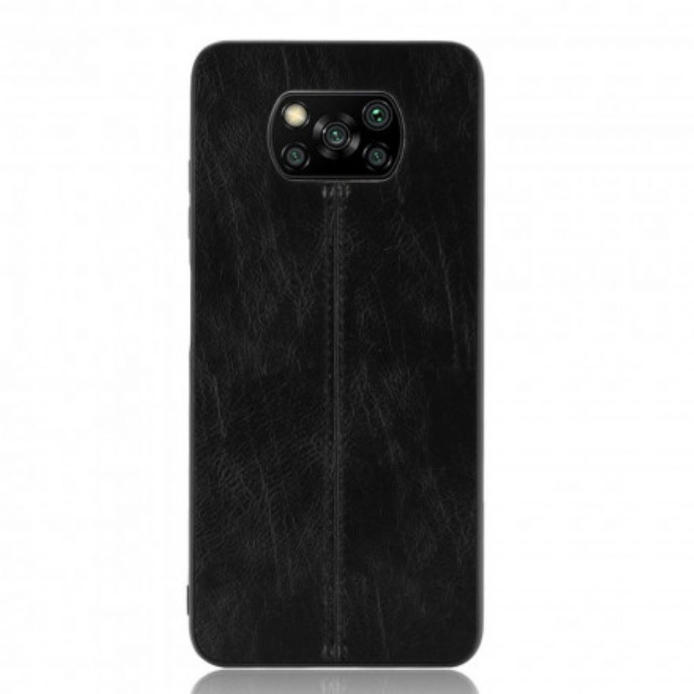Hoesje voor Poco X3 / X3 Pro / X3 NFC Naad Leereffect