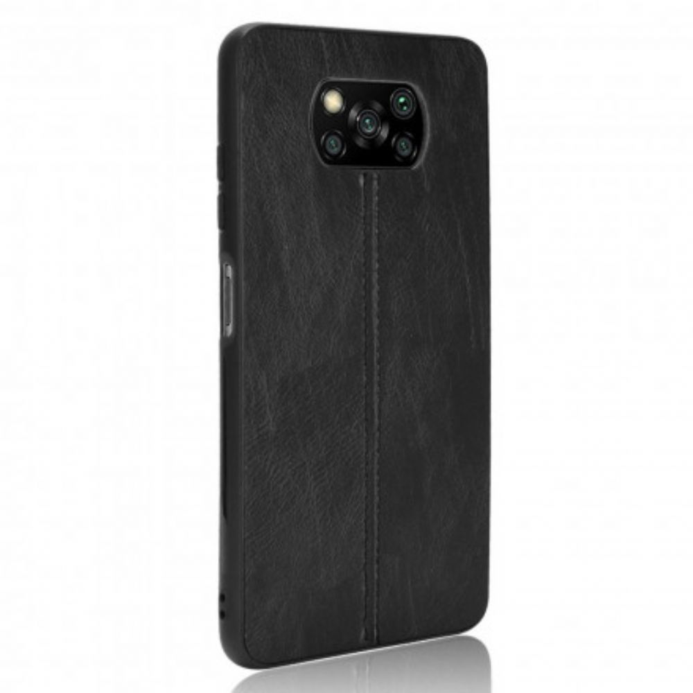 Hoesje voor Poco X3 / X3 Pro / X3 NFC Naad Leereffect