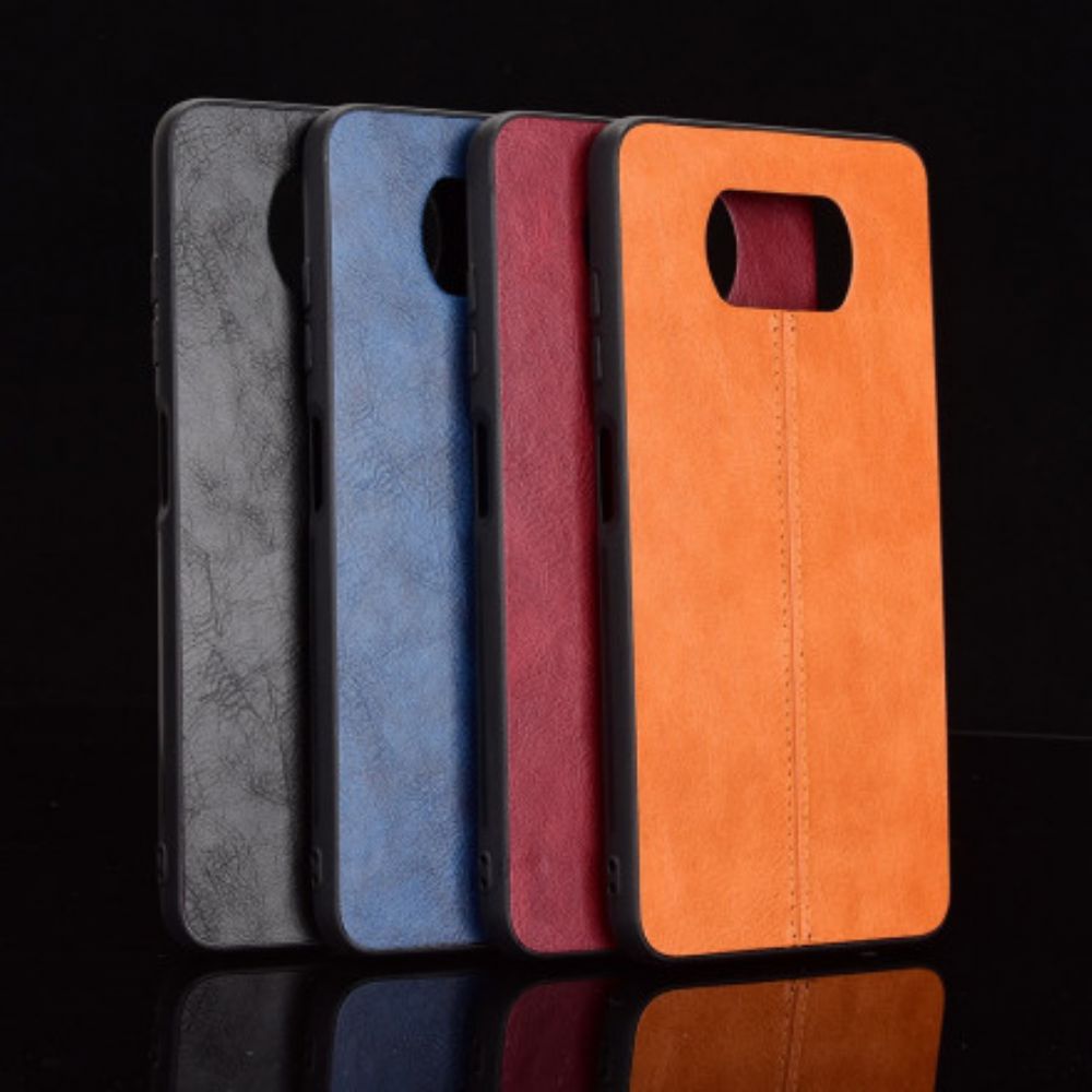 Hoesje voor Poco X3 / X3 Pro / X3 NFC Naad Leereffect