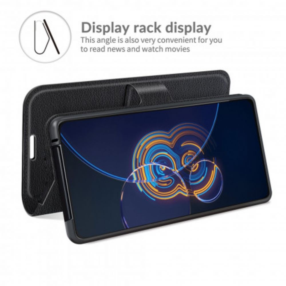 Leren Hoesje voor Asus Zenfone 8 Flip Folio-hoesje Klassiek Kunstleer