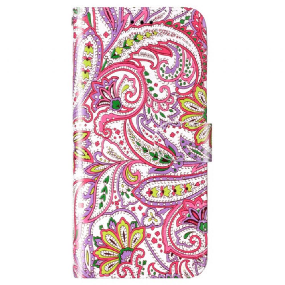 Bescherming Hoesje Poco C65 Bloemenpatroon Bandje