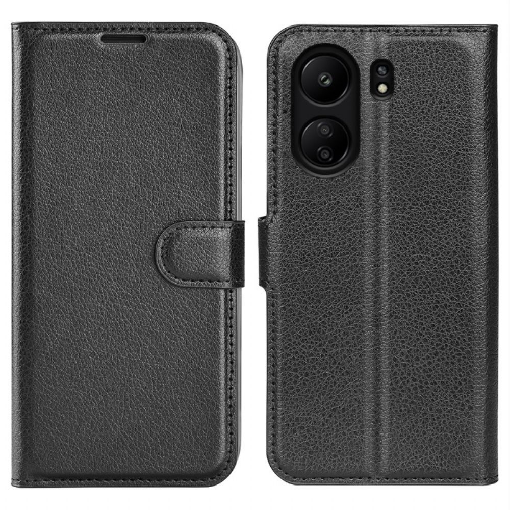 Flip Case Leren Poco C65 Klassiek Litchi Kunstleer