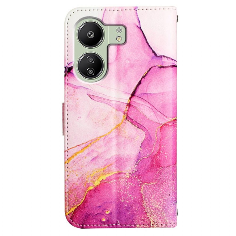 Folio-hoesje Poco C65 Telefoonhoesje Marmeren Band