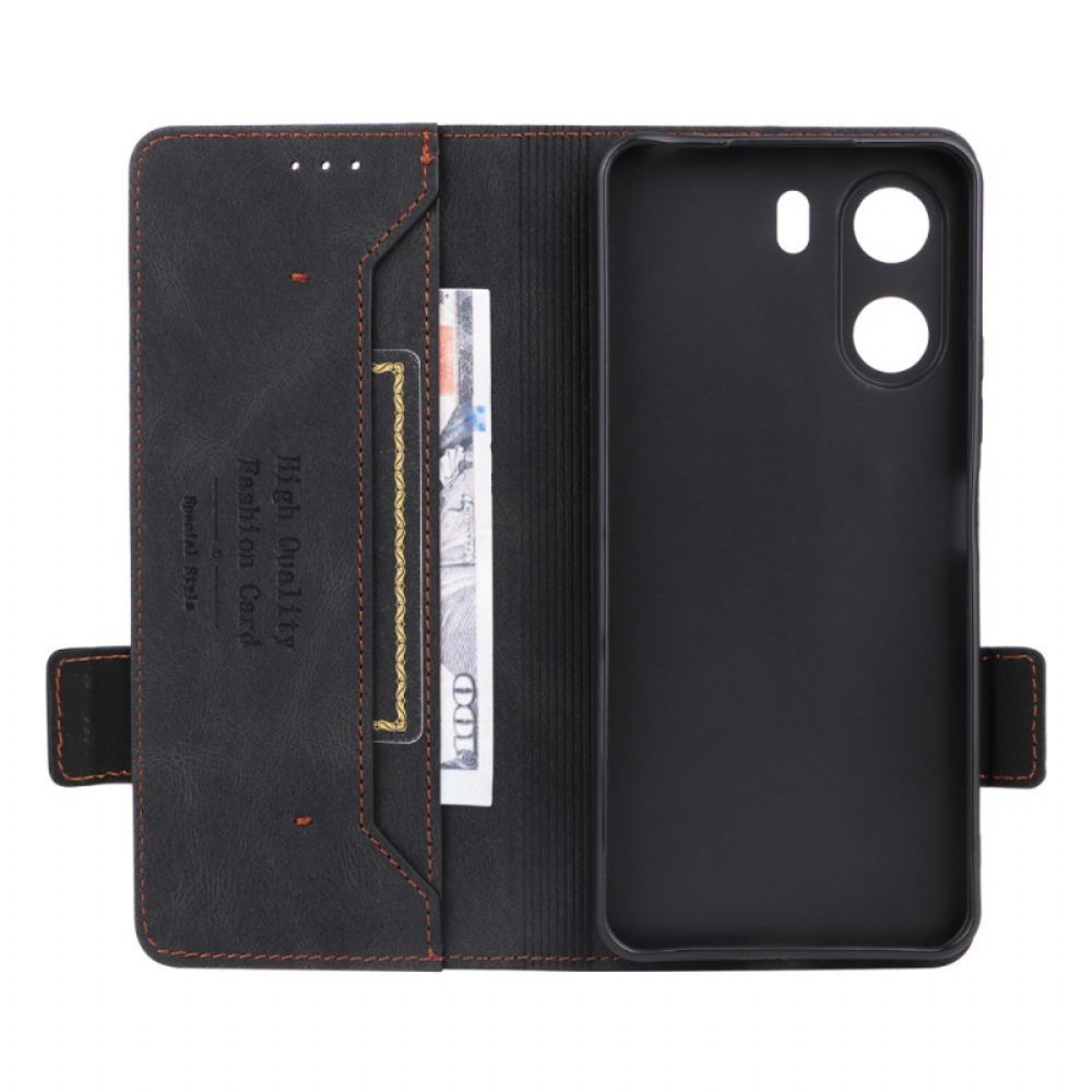 Folio-hoesje Poco C65 Vintage Leereffect