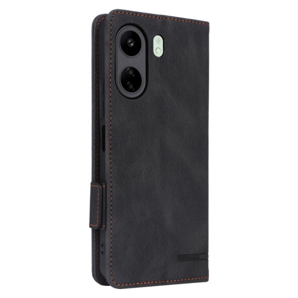 Folio-hoesje Poco C65 Vintage Leereffect