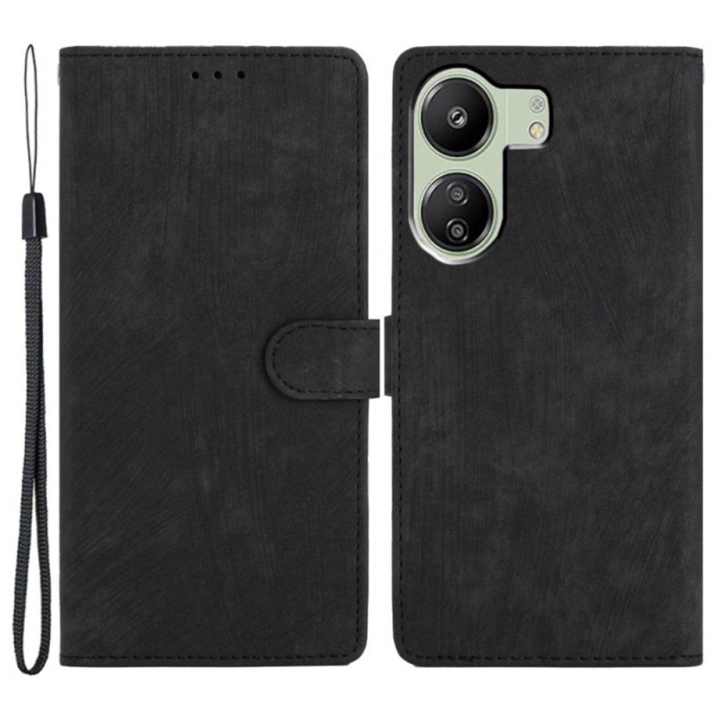 Leren Hoesje Voor Poco C65 Suède-effect Met Riempje