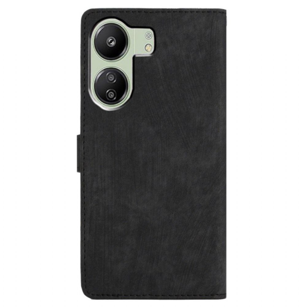 Leren Hoesje Voor Poco C65 Suède-effect Met Riempje