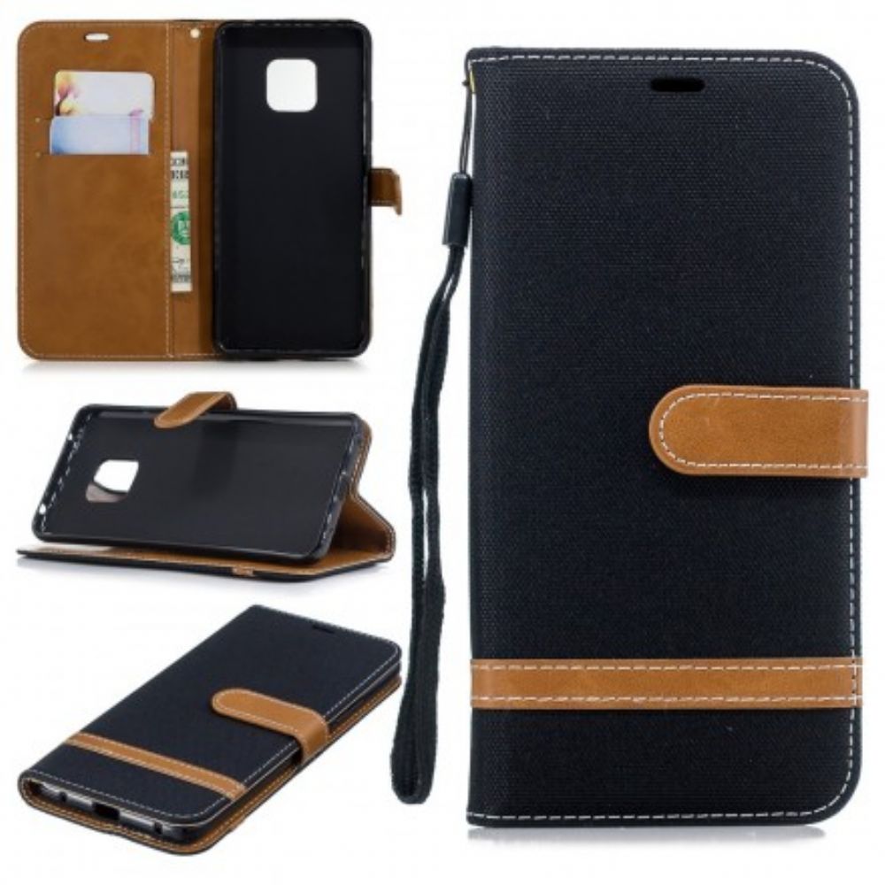 Folio-hoesje voor Huawei Mate 20 Pro Met Ketting Band Met Stof En Leereffect