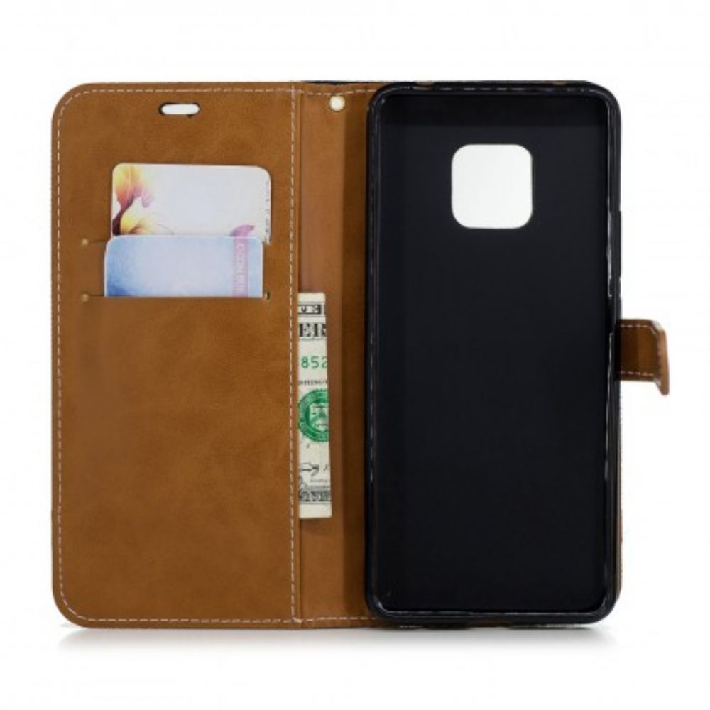 Folio-hoesje voor Huawei Mate 20 Pro Met Ketting Band Met Stof En Leereffect