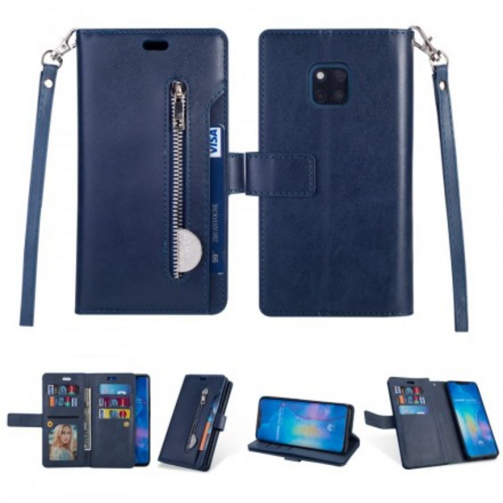 Folio-hoesje voor Huawei Mate 20 Pro Portemonnee Met Lanyard
