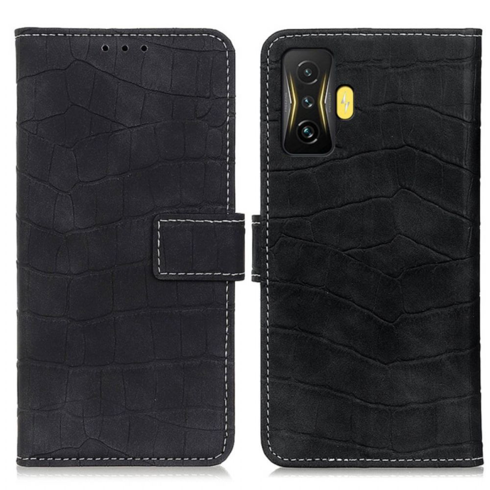 Leren Hoesje voor Poco F4 GT Krokodillenleer Stijl