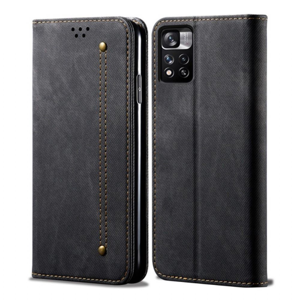 Bescherming Hoesje voor Xiaomi Redmi Note 11 Pro Plus 5G Folio-hoesje Spijkerstof