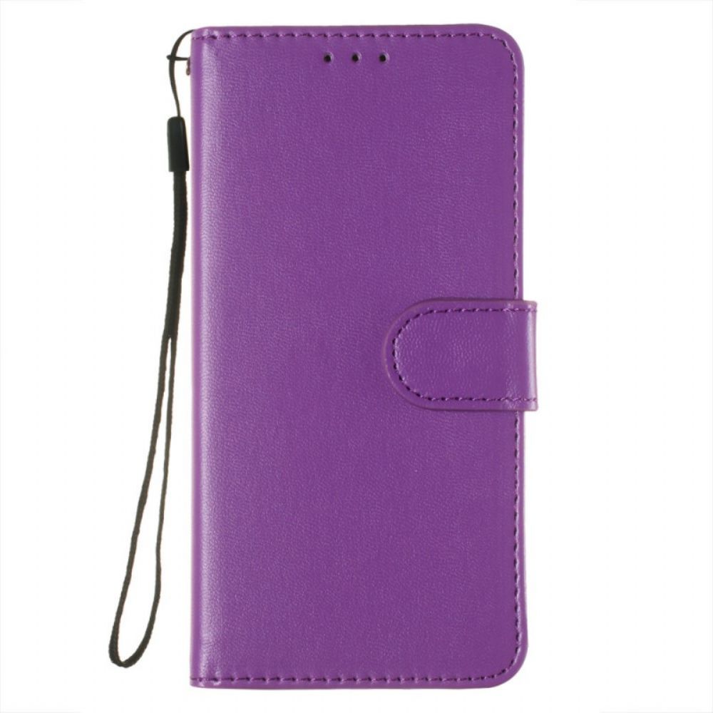 Flip Case voor Xiaomi Redmi Note 11 Pro Plus 5G Met Ketting Effen Strappy