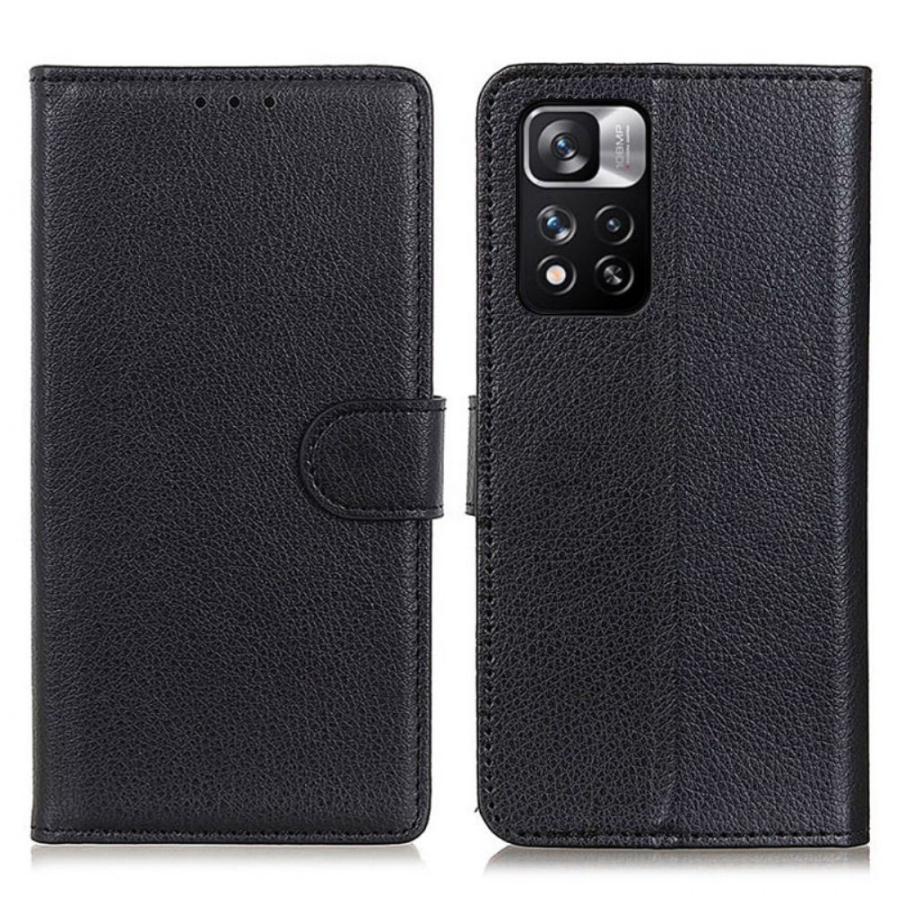 Flip Case voor Xiaomi Redmi Note 11 Pro Plus 5G Traditioneel Litchi-leer