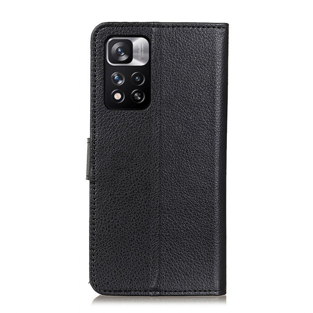 Flip Case voor Xiaomi Redmi Note 11 Pro Plus 5G Traditioneel Litchi-leer