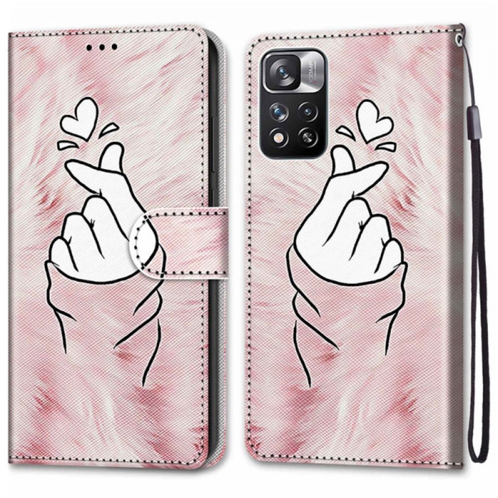 Flip Case voor Xiaomi Redmi Note 11 Pro Plus 5G Vinger Hart