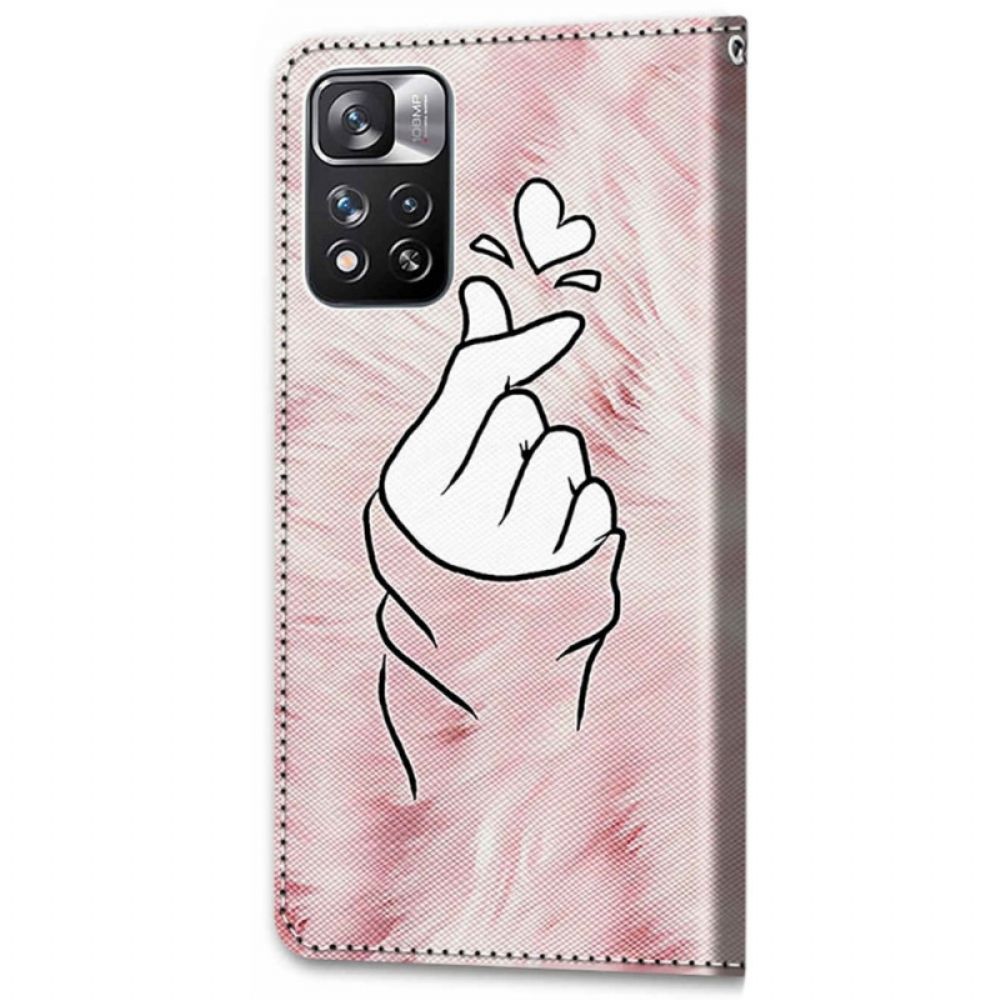 Flip Case voor Xiaomi Redmi Note 11 Pro Plus 5G Vinger Hart
