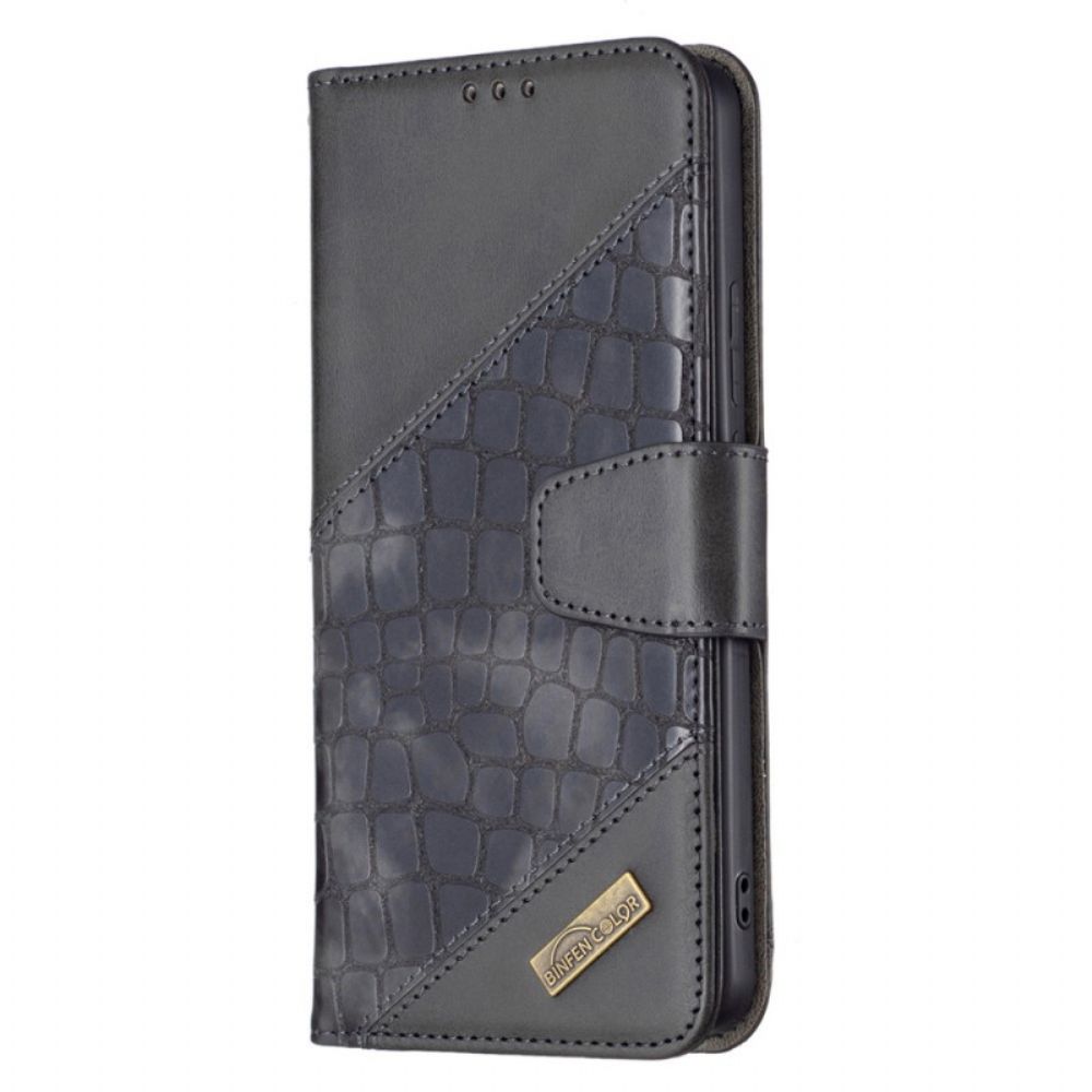 Folio-hoesje voor Xiaomi Redmi Note 11 Pro Plus 5G Binfen Kleur Krokodillenleer Stijl