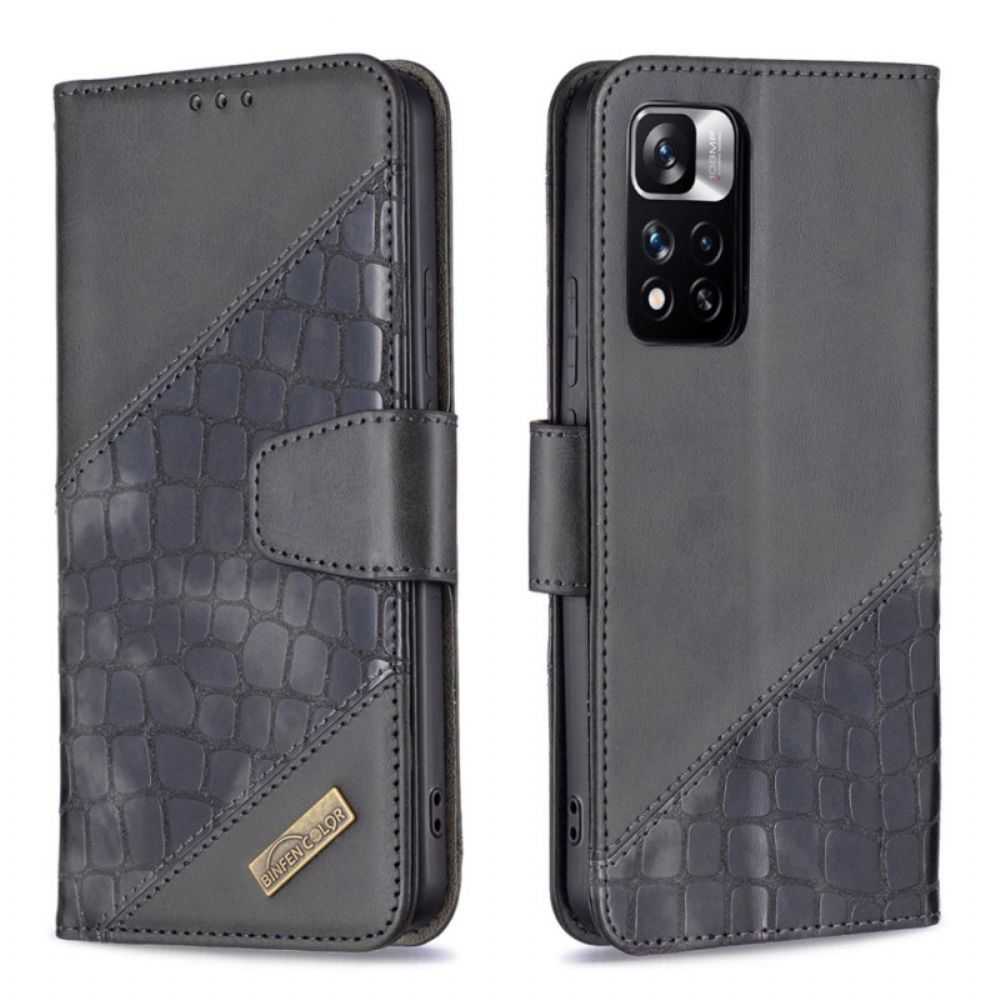Folio-hoesje voor Xiaomi Redmi Note 11 Pro Plus 5G Binfen Kleur Krokodillenleer Stijl