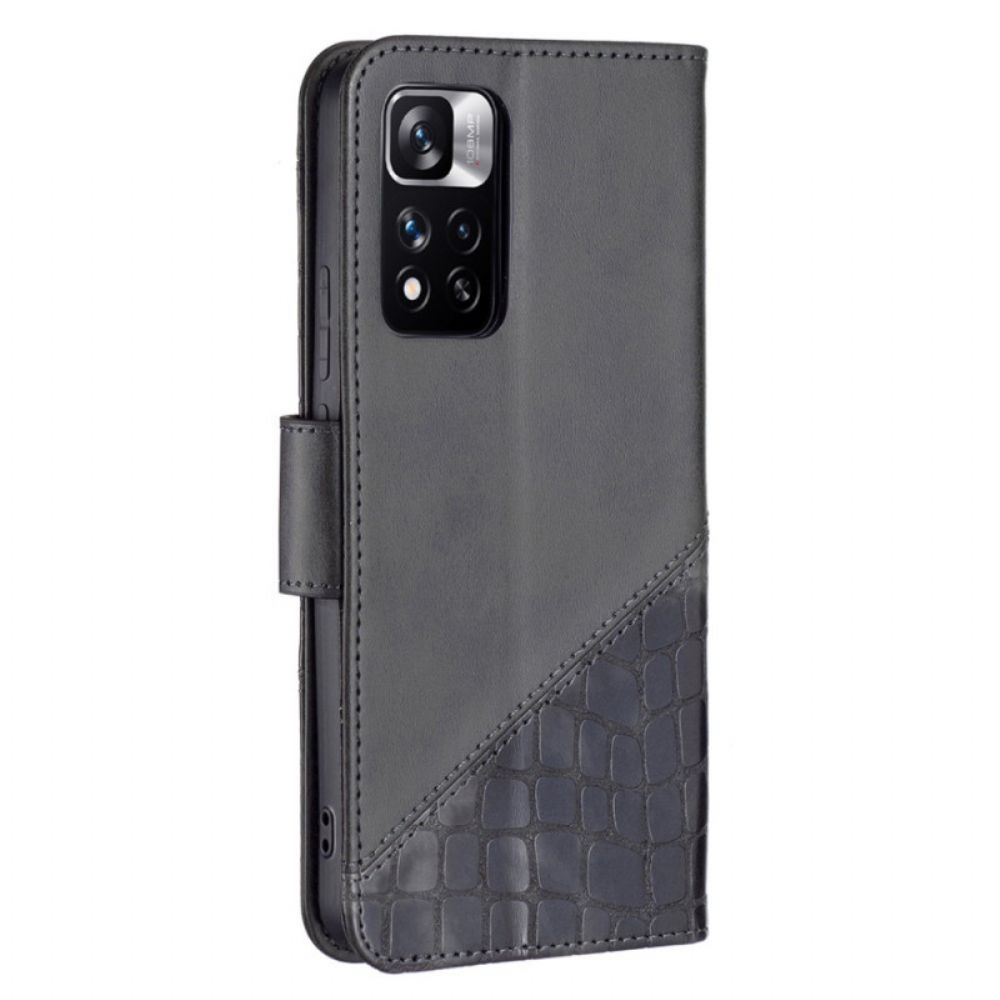 Folio-hoesje voor Xiaomi Redmi Note 11 Pro Plus 5G Binfen Kleur Krokodillenleer Stijl
